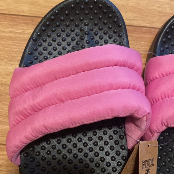 SALE NWT Victoria Secret Pink size L, Pink Soft Cushion Wide Strap SLIDES SHOES - Picture 5 of 8